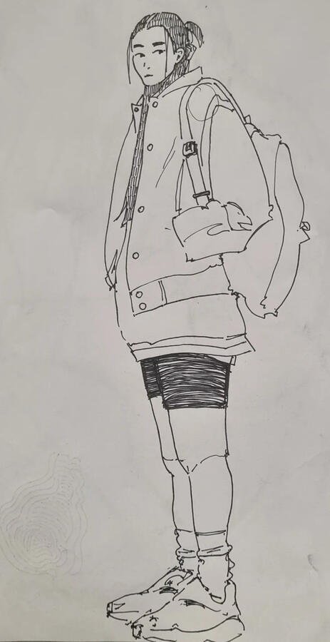 Photo Study, Fineliner on Paper