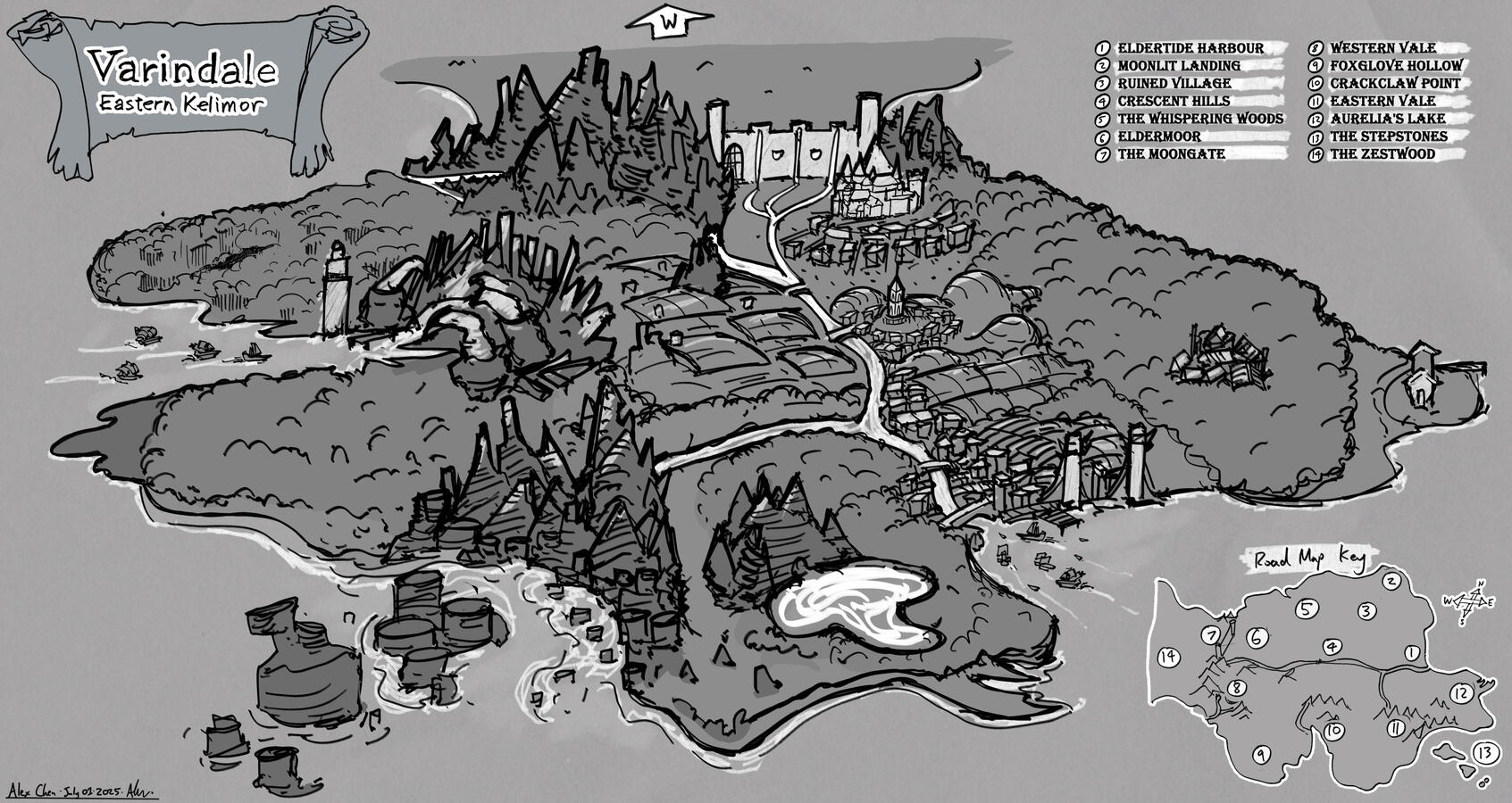 DnD Map Concept - World created by Brayden Mitts