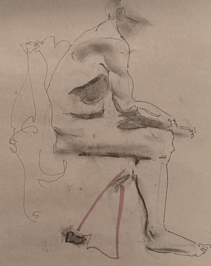 Pen and Charcoal on Paper, 5 Minutes